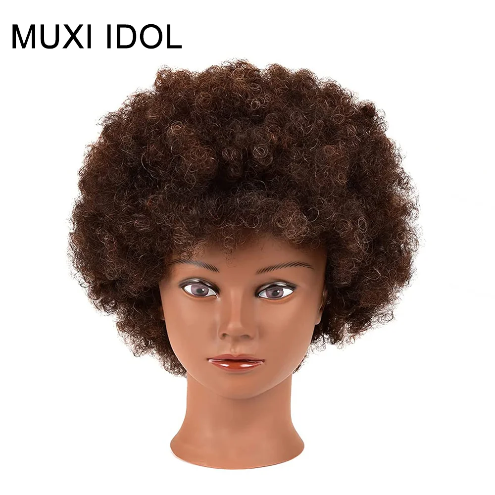 Top Trends: Afro Mannequin Head 100% Real Hair Traininghead Styling Head Braid Hair Dolls Head For Practicing Cornrows And Braids 6inches Shoppable Styles - Image 2