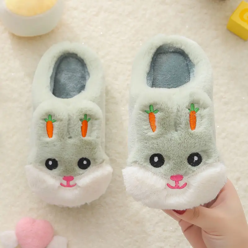 Top Trends: New Autumn And Winter Children's Cotton Slippers Cartoon Cute Home Warm Non-slip Baby Fur Slippers Fashion Home Soft Slippers Shoppable Styles