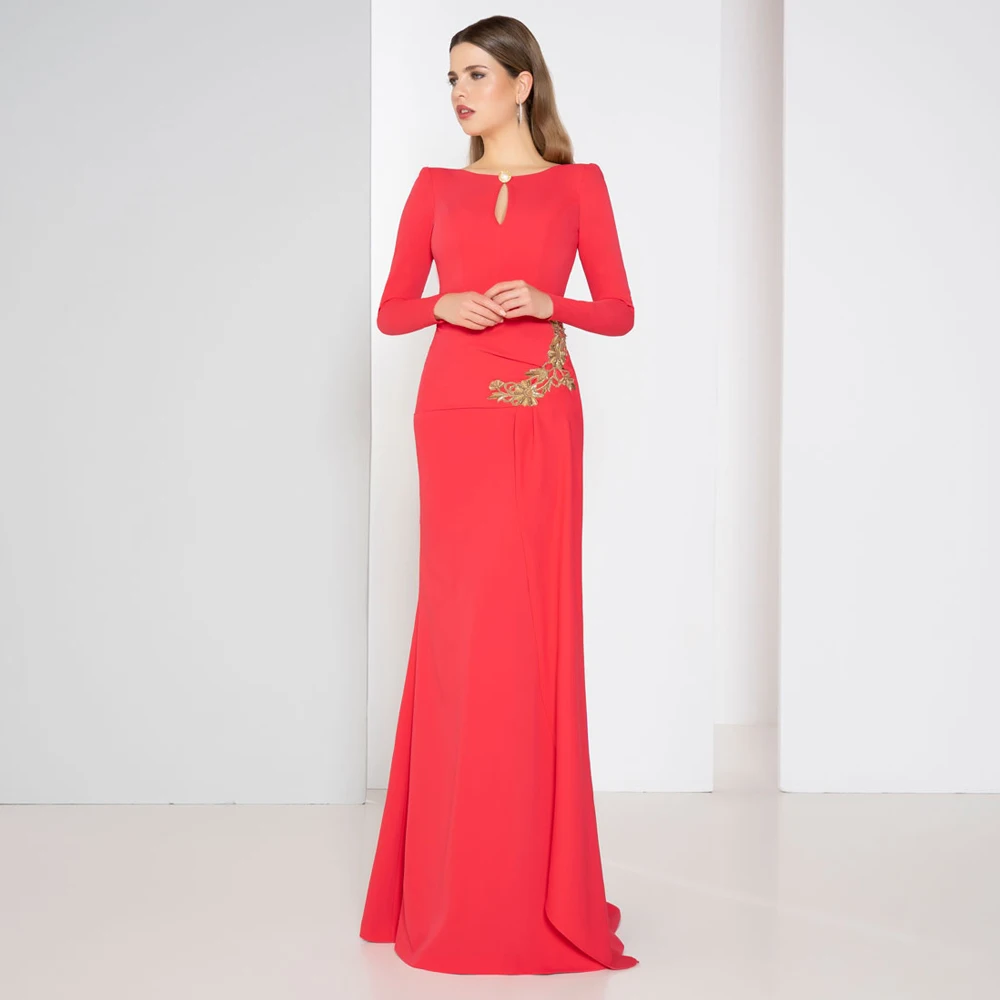 Top Trends: Elegant Mermaid Mother Of The Bride Dresses Jewel Neck Long Sleeves Wedding Party Gowns Appliques Floor-Length فساتين السهرة Shoppable Styles