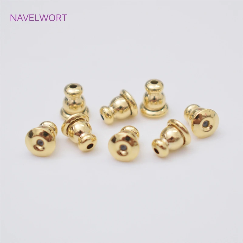 Top Trends: 14K Gold Plated Earring Backs Stoppers For DIY Jewelry Making Accessories Brass Metal Earring Blocked Caps Wholesale Shoppable Styles