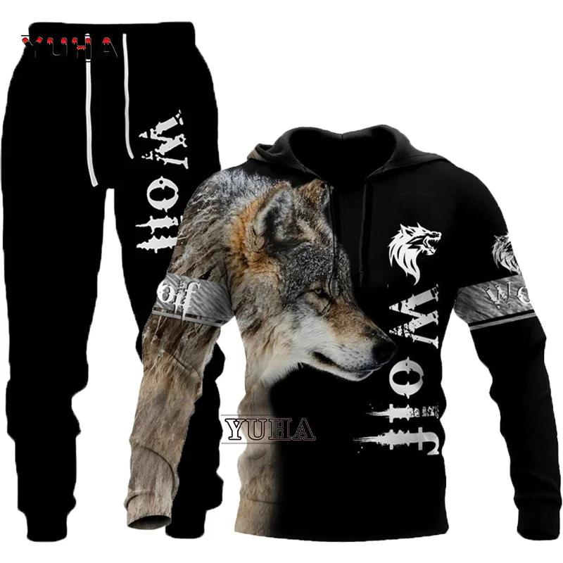 Top Trends: 3D Wolf Hoodies Men Hooded Animal Wolf Printed Hoodie Sweatshirts Tracksuits Man / women Jackets Funny Hoody Suit Shoppable Styles