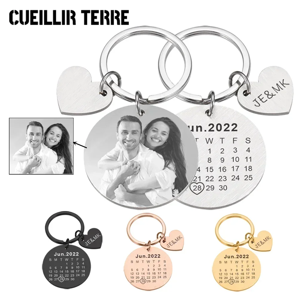 Top Trends: Couple Keychain Customization Photo Stainless Steel Keychains Laser Diy Engraving Name Date Custom Gift Key Accessories Keyring Shoppable Styles