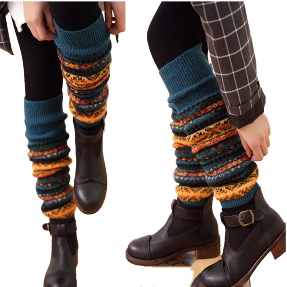 Top Trends: Women Winter Warm Foot Cover Knitted Leg Warmers Wool Lady High Boot Knee Stockings Trim Crochet Knit Long Socks Legging Warmer Shoppable Styles