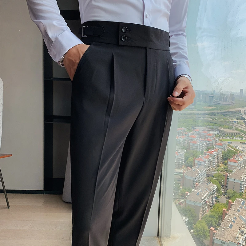 Top Trends: 2023 Men Spring Suit Pants Fashion Casual Slim Fit Business Suit Trousers Men's Wedding Party Work Pants Classic Large Size 36 Shoppable Styles - Image 4