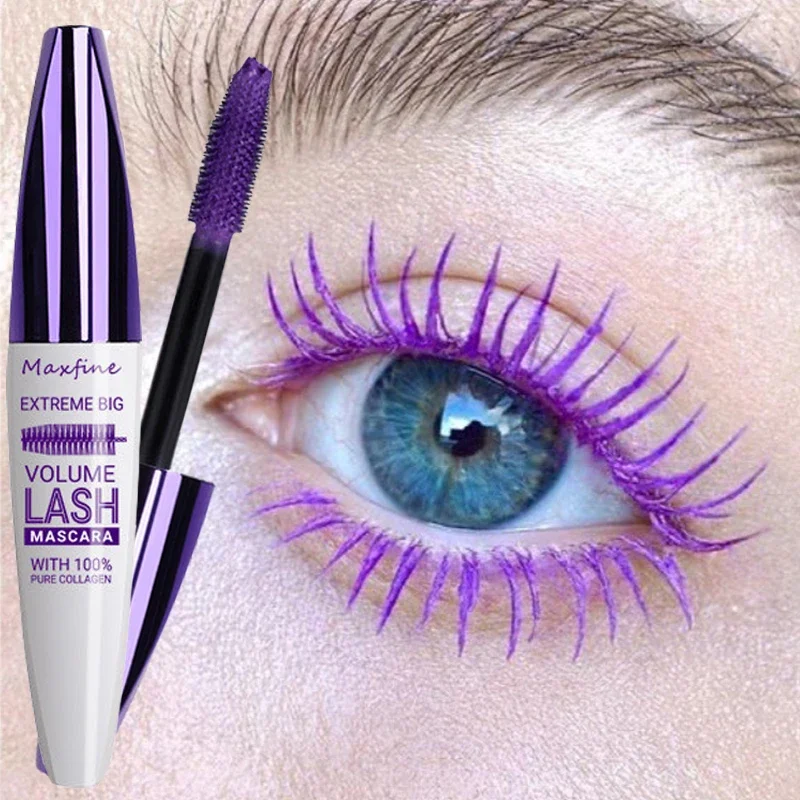 Top Trends: Colorful Matte Mascara 4D Silk Fiber Waterproof Lasting Curling Eyelashes Extension Black Purple Mascara Eyes Makeup Cosmetics Shoppable Styles