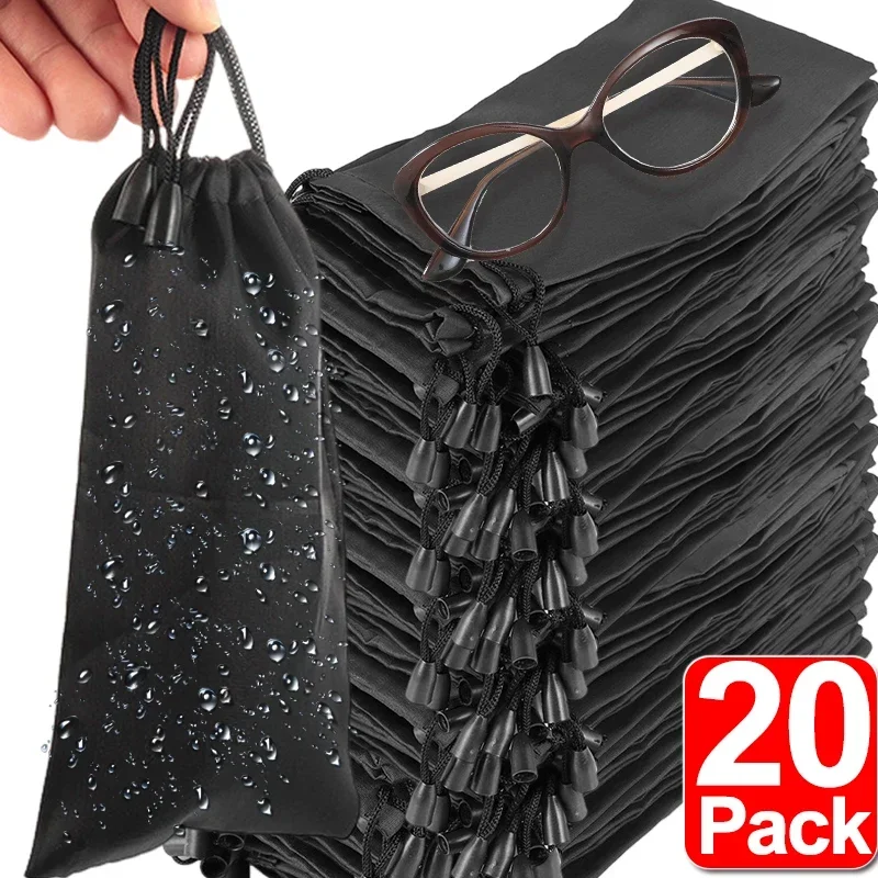 Top Trends: 1 / 20pcs Soft Cloth Waterproof Sunglasses Bag Microfiber Dust Storage Pouch Glasses Carry Bag Portable Eyewear Case Container Shoppable Styles