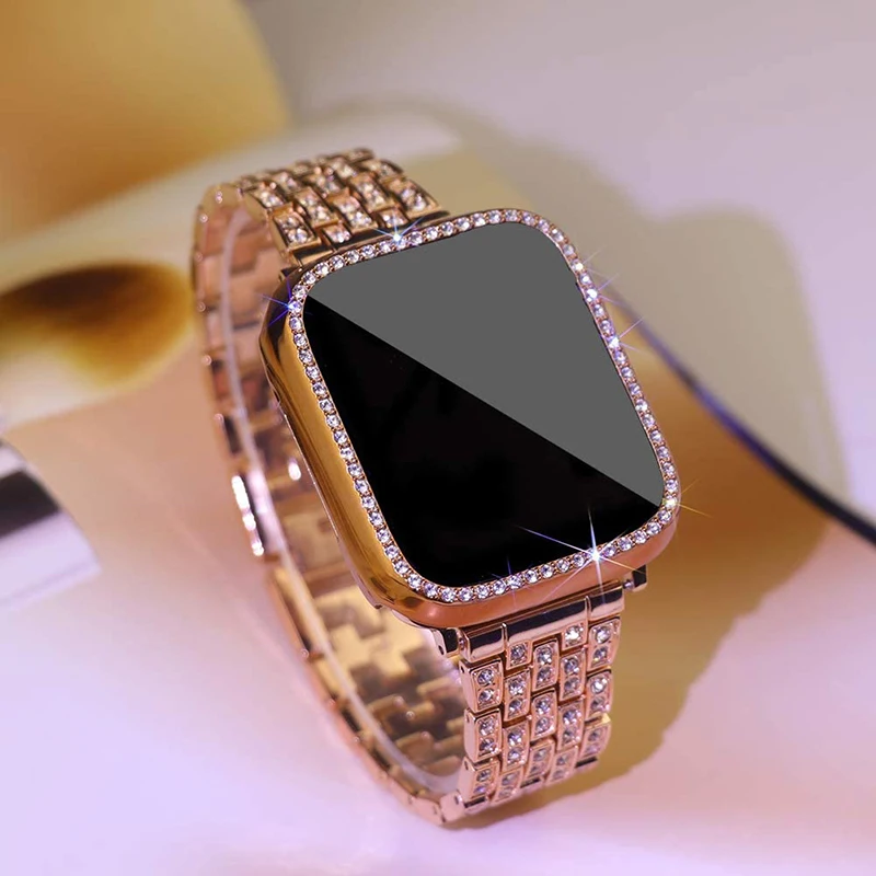 Top Trends: Metal Strap For Apple Watch Band 41mm 45mm 40mm 44mm Woman Diamond Stainless Steel Link Bracelet IWatch 9 8 7 6 SE 5 Accessories Shoppable Styles