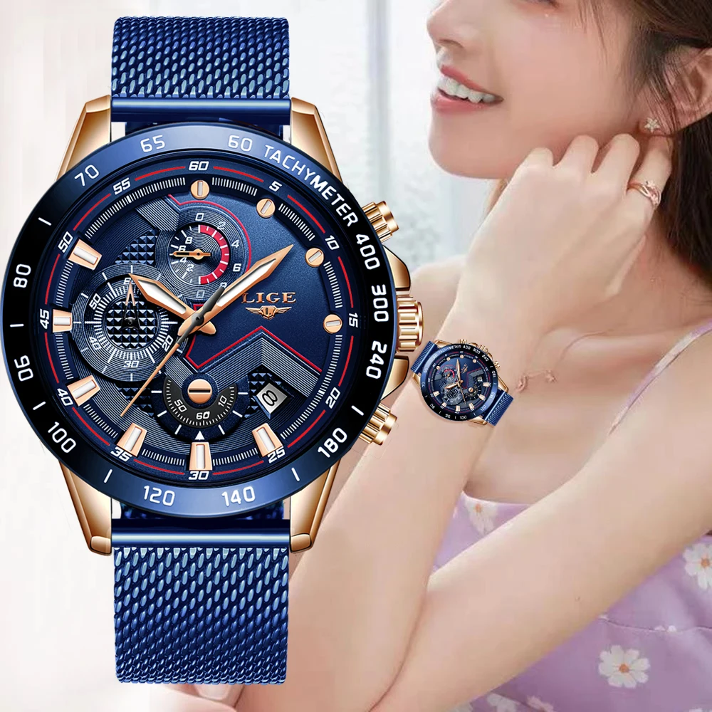 Top Trends: LIGE New Women Watches Rose Gold Top Brand Luxury Watch Women Quartz Waterproof Women&#039;s Wristwatch Ladies Girls Watches Clock Shoppable Styles