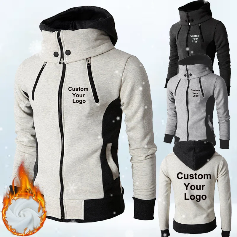 Top Trends: New Fashion Men's Winter Custom Your Logo Jacket Hoodies Long Sleeve Outdoor Sportswear Male Hoodie Jacket Shoppable Styles