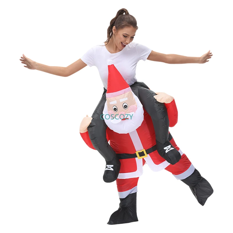 Top Trends: New Christmas Adult Riding-Santa Claus Inflatable Costumes Halloween Party Mascot Fancy Role Play Xmas Disfraz For Man Woman Shoppable Styles