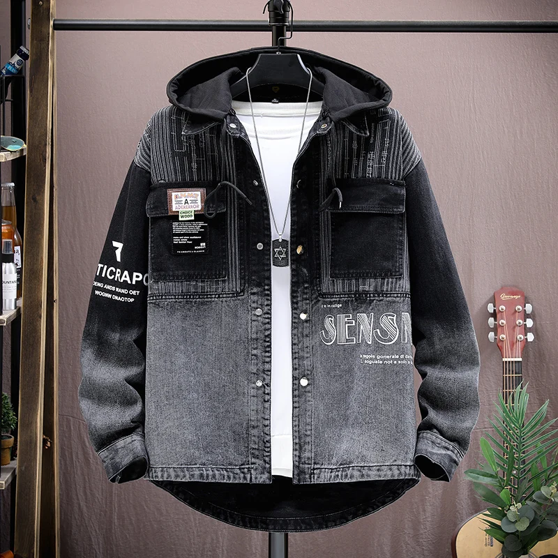 Top Trends: Casual Men&#039;s Hooded Cotton Denim Jakcets 2024 Spring Autumn Classic Jeans Hip Hop Streetwear Button Denim Coat Youth Top Clothes Shoppable Styles