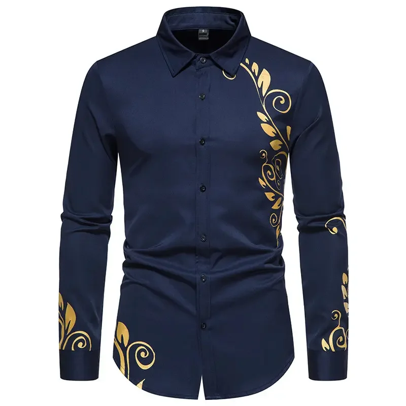 Top Trends: High Quality Men's Fashion Printed Shirt Casual Solid Color Slim Fit Long Sleeve Button Down Party Shirts Business Shirt Shoppable Styles - Image 5