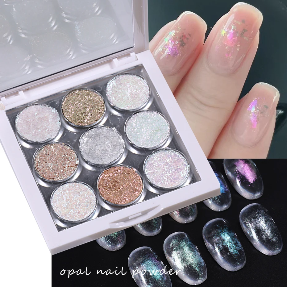 Top Trends: Buling Opal Gradient Powder Nail Glitter Set Solid Dust Mirror Aurora Chrome Pigment For UV Gel Nail Decoration Accessories Shoppable Styles