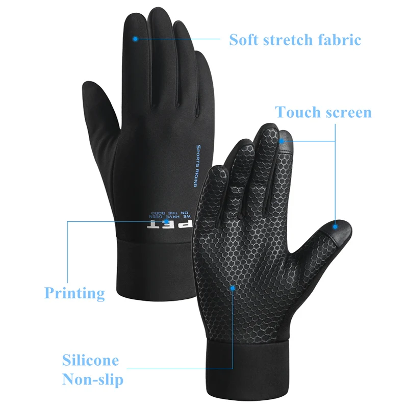 Top Trends: Winter Men Gloves Anti Slip Windproof Snowboard Touch Screen Warm Breathable Autumn Male Motorcycle Cycling Gloves Shoppable Styles - Image 5