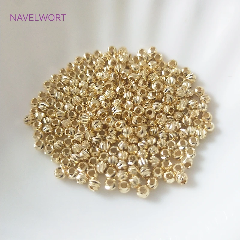 Top Trends: 14K / 18K Gold Plated Diamond-Cut Beads For Jewelry Making, Brass Metal Bulk Round Spacer Beads DIY Jewelry Supplies Wholesale Shoppable Styles