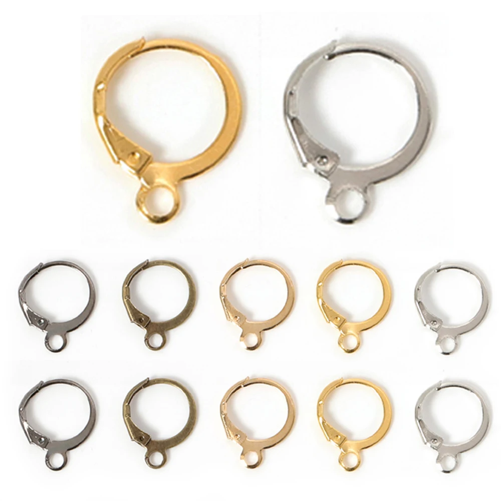 Top Trends: 50pcs Earring Hook French Earrings Earwire Fitting 13x15mm Ear Setting Base Accessories For Craft Jewelry Making Components DIY Shoppable Styles