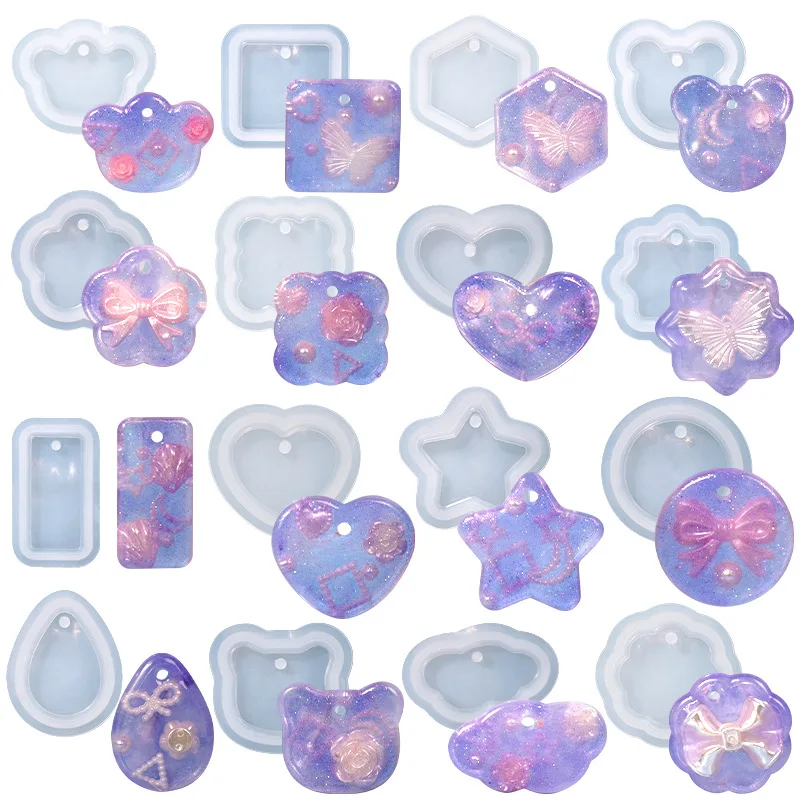 Top Trends: 1 Pc Heart Shaped Butterfly No Sanding Keychain Pendant Silicone Mold DIY Make Cute Jewelry Pendant Uv Epoxy Resin Mold Shoppable Styles