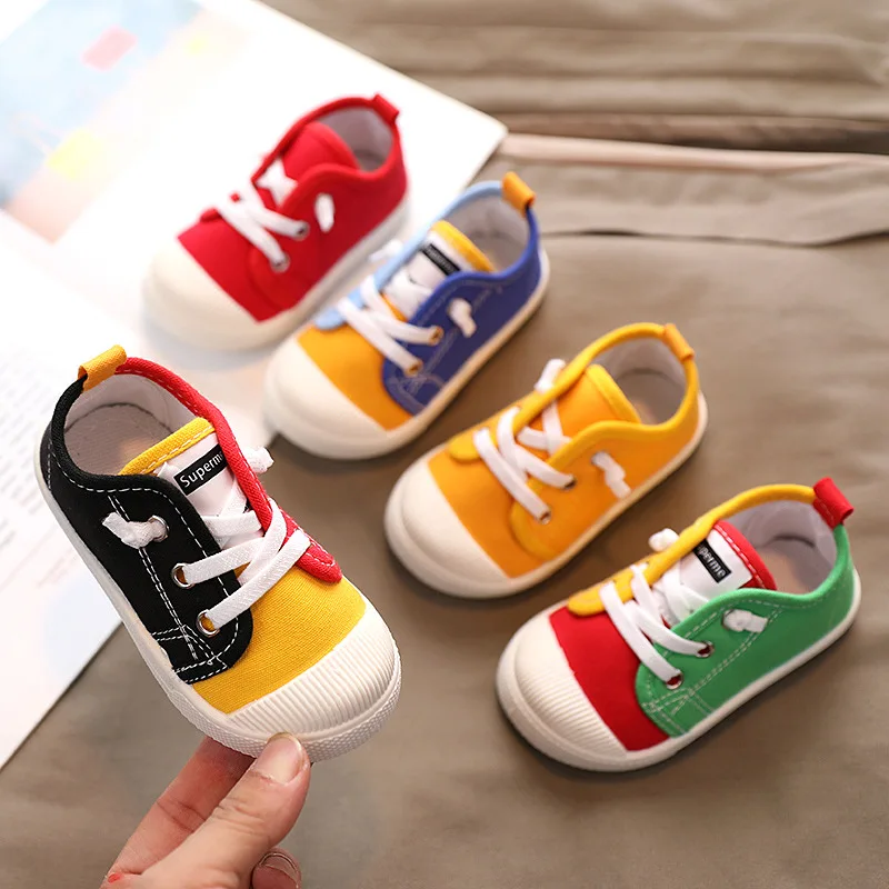 Top Trends: Boys Canvas Shoes Sneakers Girls Tennis Shoes Lace-up Children Footwear Toddler Yellow Chaussure Zapato Casual Kids Canvas Shoes Shoppable Styles