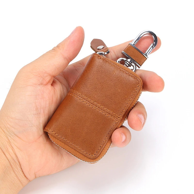 Top Trends: 2023 Genuine Leather Keychain Wallet For Men Women Protector Car Key Holder Organizer Zipper Case Auto Remote Mini Card Bag Shoppable Styles