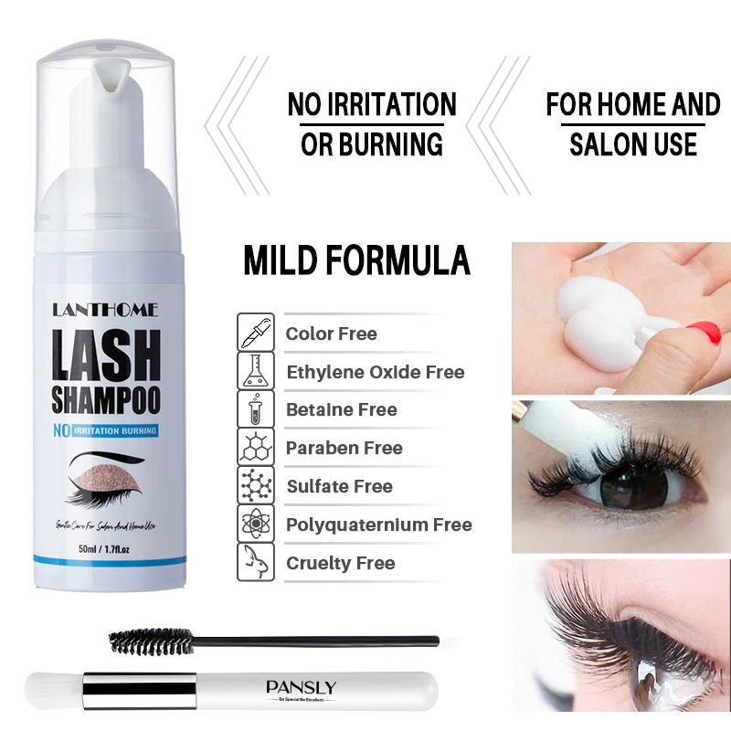 Top Trends: 50ML Lanthome Pro Eyelash Extension Shampoo Eyelid Lash Foaming Cleanser Glue Remover Deep Cleaning For Makeup Women Shoppable Styles - Image 3