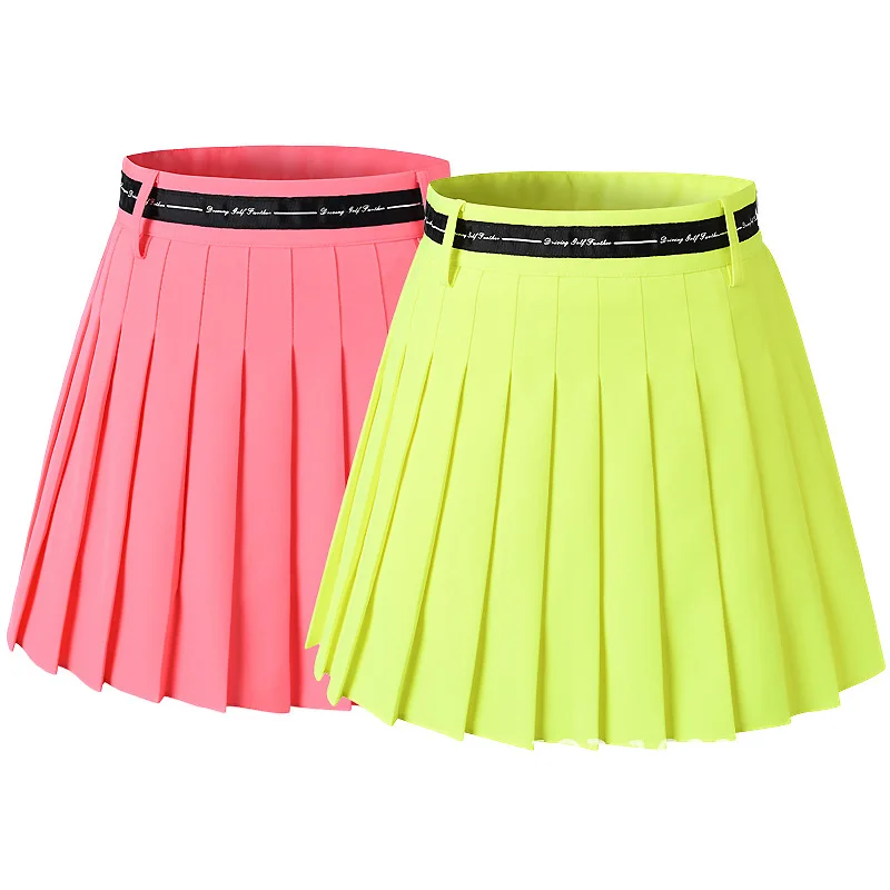 Top Trends: 2023 Golf Skort Women Korean Pleated Skirt High Waist With Inner Shorts Safe Girl Tennis Skirts Gym Running Sports Fitness Skort Shoppable Styles