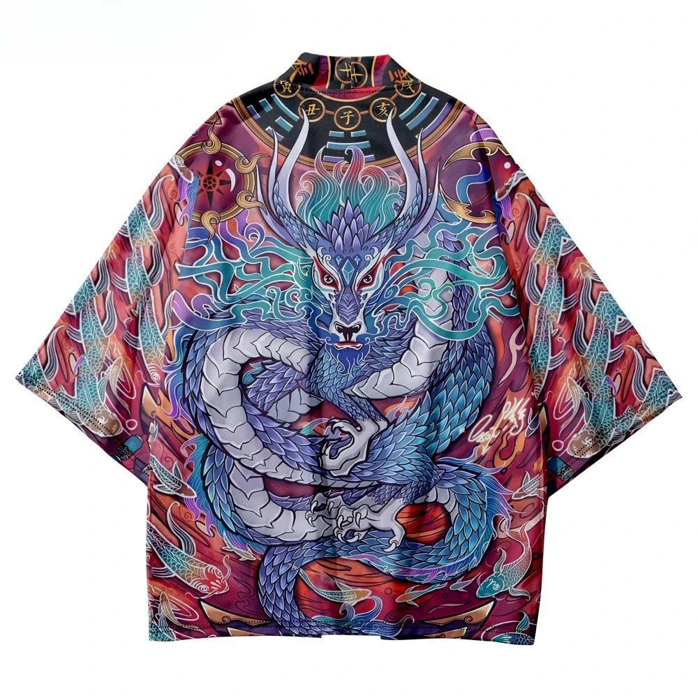 Top Trends: Chinese Style Dragon Print Japanese Cardigan Kimono Loose Women Men Cosplay Yukata Harajuku Traditional Samurai Haori Plus Size Shoppable Styles