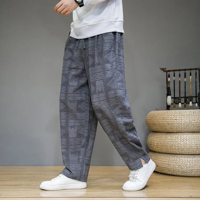 Top Trends: 2023 New Spring And Summer China-Chic Vintage Literature And Art Leisure Loose Straight Tube Versatile Chinese Men's Harun Pants Shoppable Styles