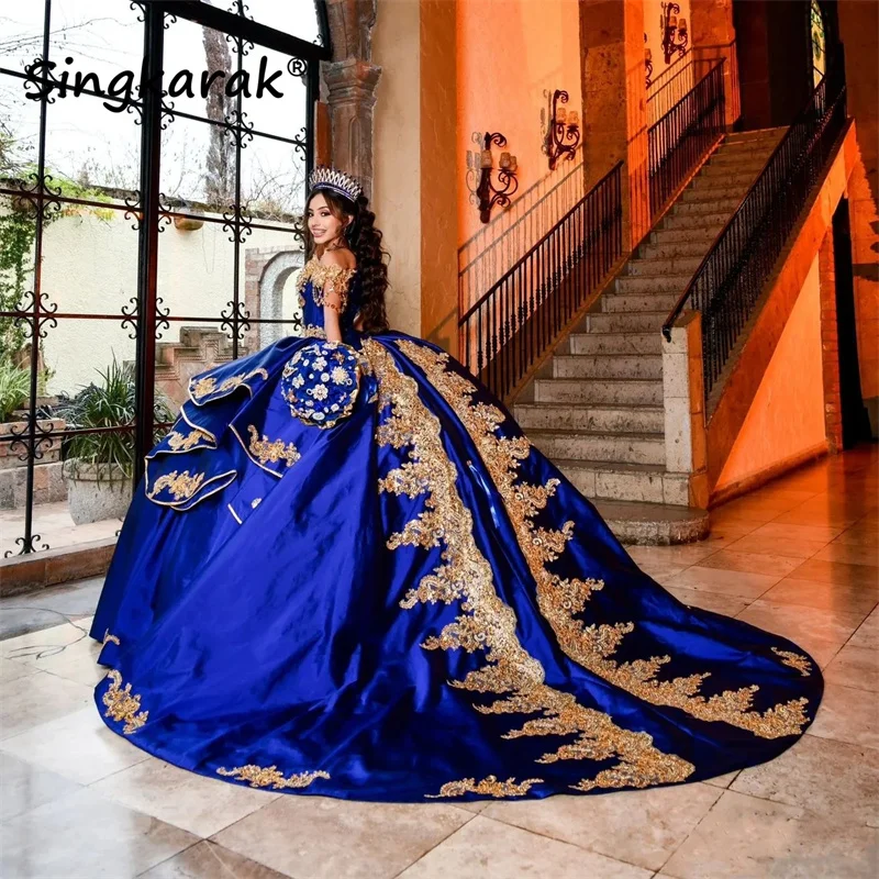 Top Trends: Royal Blue Vestidos De Años Quinceanera Dress 2023 Beads Sequins Applique Crystals Diamonds Mexi Dress For 15 Year Birthday Shoppable Styles