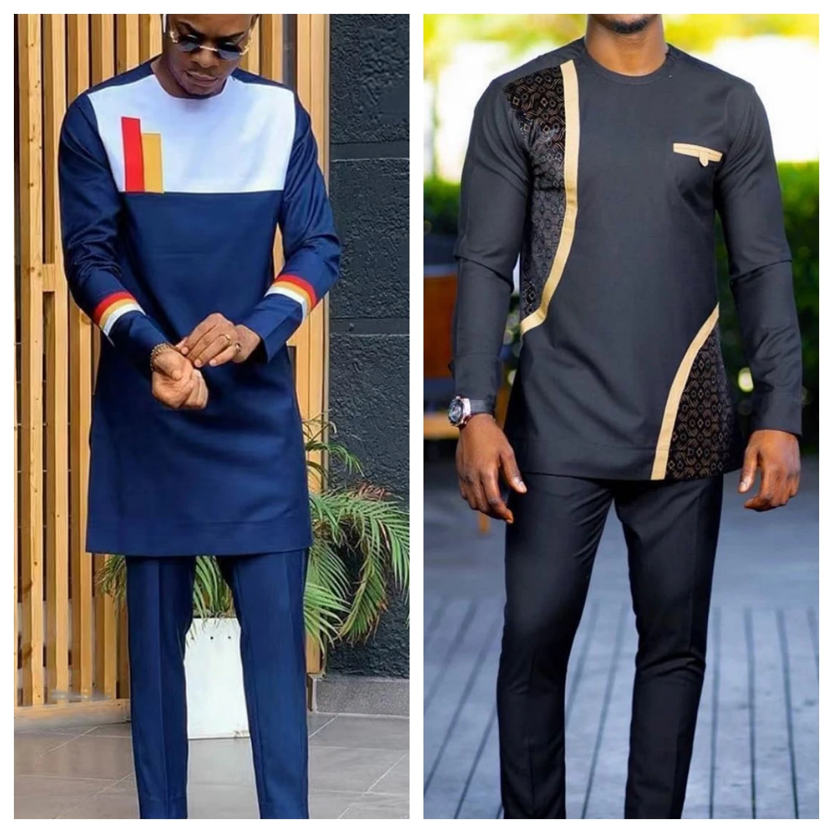 Top Trends: New Classic Men&#039;s 2-piece Suit, Suit Pants, Jacket, T-shirt, Solid Color, Long Sleeved Holiday Wedding, African Ethnic Clothing Shoppable Styles