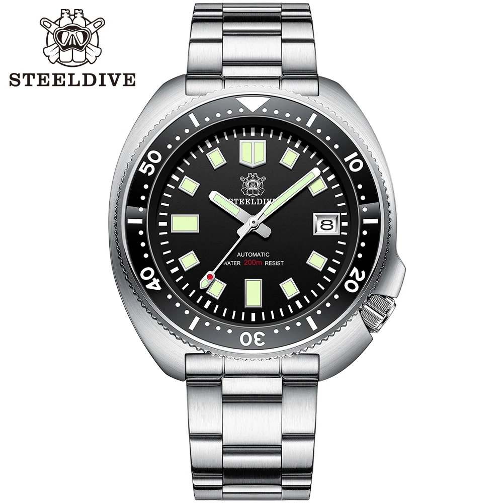 Top Trends: SD1970 Steeldive Brand 44MM Men NH35 200M Waterproof Diver Watch With Ceramic Bezel Shoppable Styles