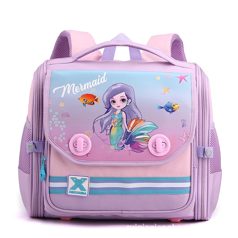 Top Trends: Girl Princess Mermaid Boy Shark Fashion Horizontal Backpacks New Children Cartoon Cute British Style Schoolbags In Kindergarten Shoppable Styles