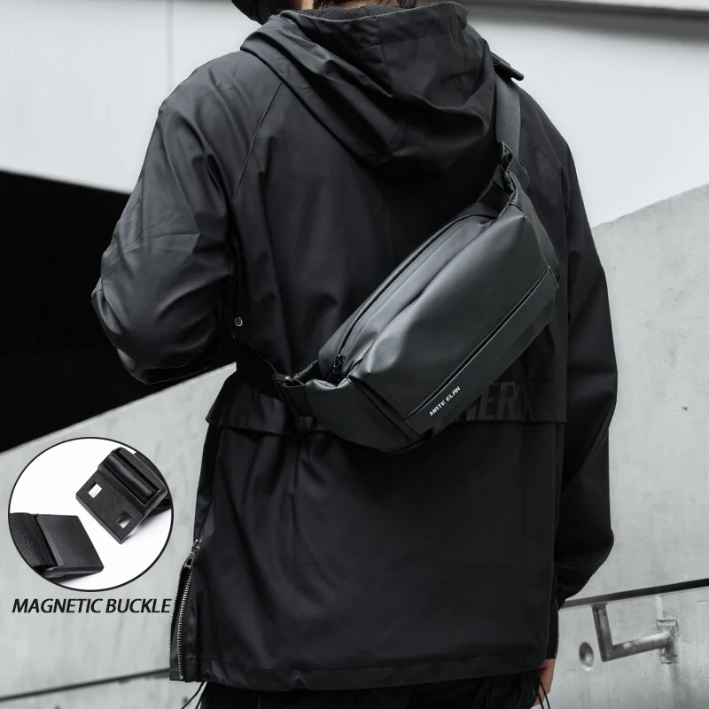 Top Trends: Man's Shoulder Chest Bag Waterproof Outdoor Cycling Small Pack Hip PVC Leather Anti-theft Multifunction Sport Daily Sling Bag Shoppable Styles