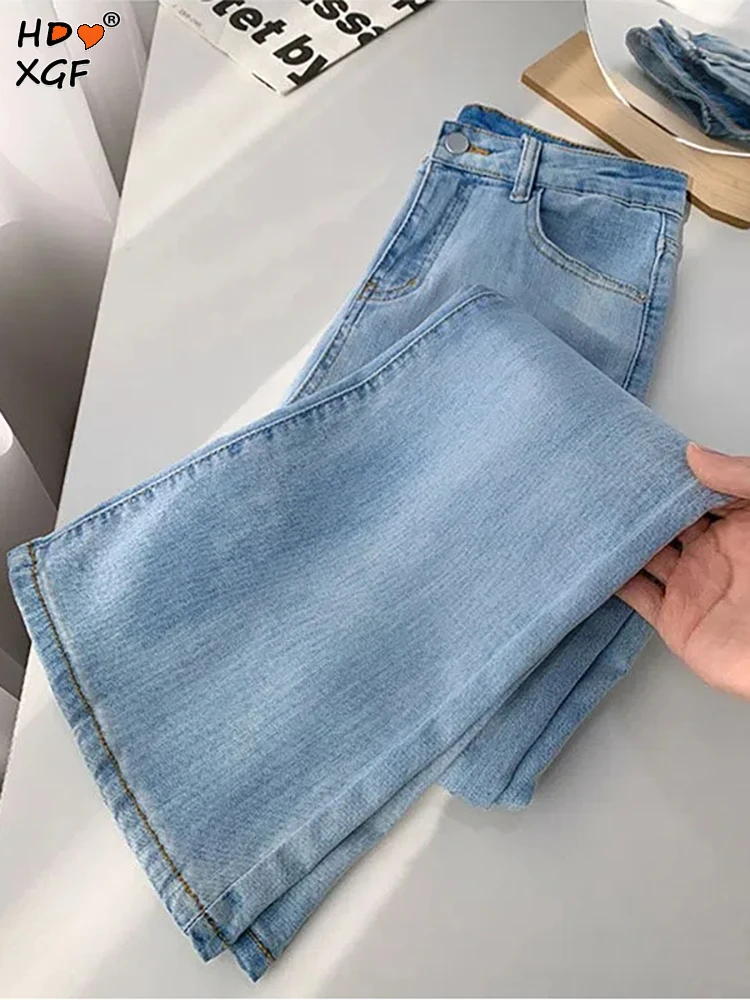 Top Trends: High Waist Straight Jeans Women Spring Vintage Casual Ankle-length Denim Pants Korean Fashion Pantalones Streetwear Baggy Pants Shoppable Styles