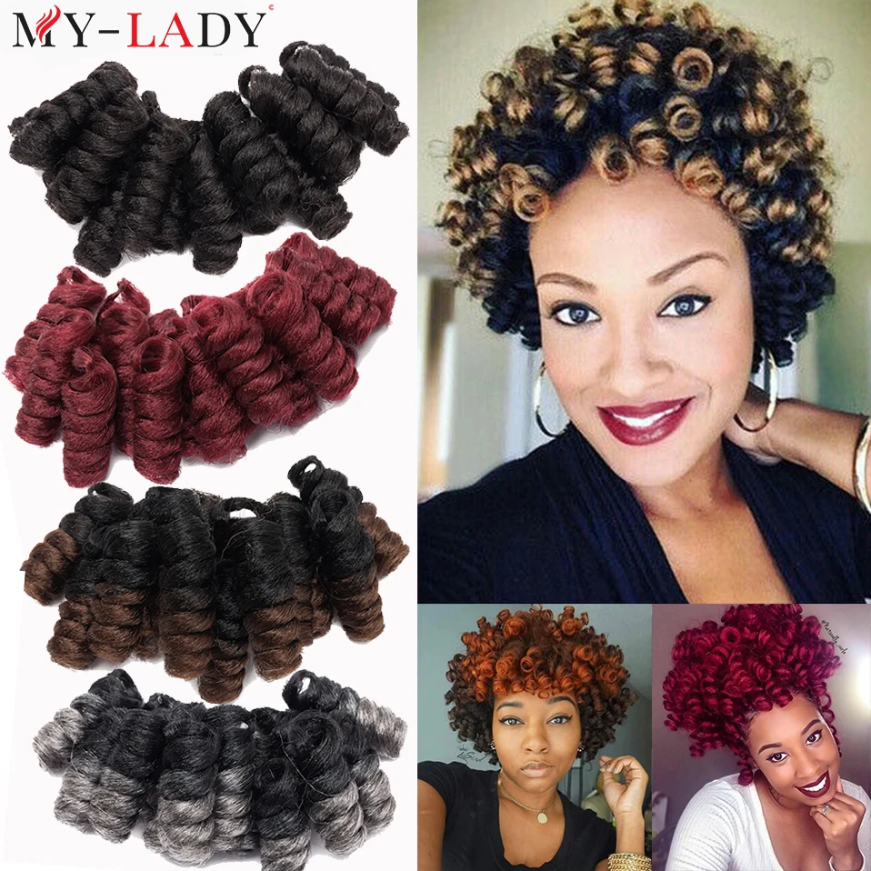 Top Trends: My-Lady 10inch Synthetic Jumpy Wand Braiding Hair Jamaican Bounce Crochet Braiding Hair Ombre Spring Twist Hair For Black Women Shoppable Styles