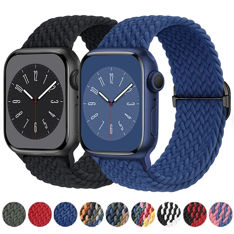 Top Trends: Strap For Apple Watch Band 44mm 40mm 45mm 41mm 49mm 38mm 42mm Elastic Braided Bracelet Iwatch Series 7 Se 5 6 8 Ultra 49mm Band Shoppable Styles