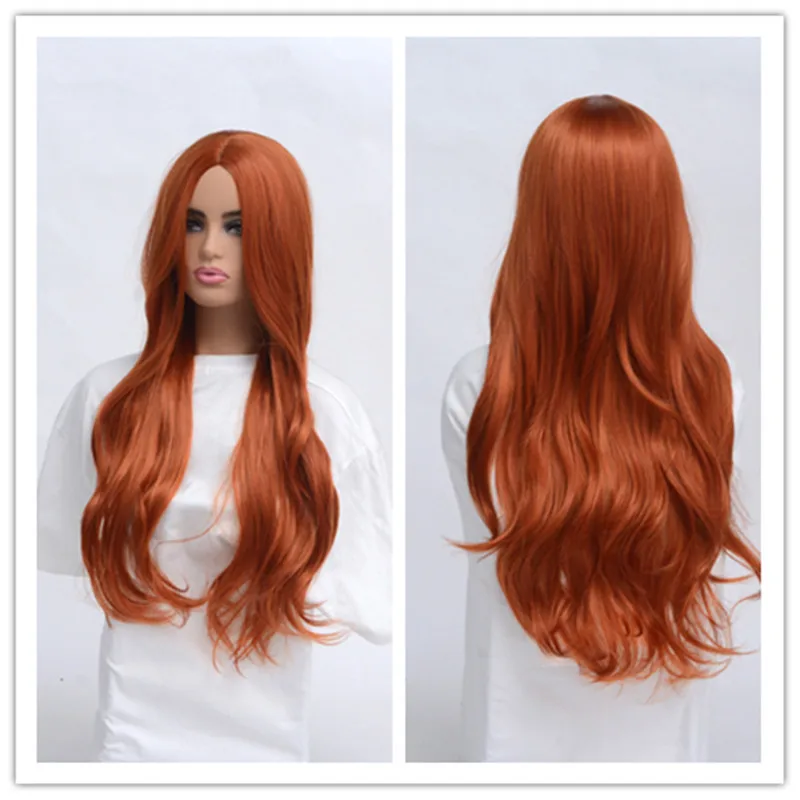 Top Trends: SuQ Synthetic Women's Copper Red Wig Hair Synthetic Natural Cosplay Party Long Wave Middle Part Heat Resistant Daily Wigs Shoppable Styles