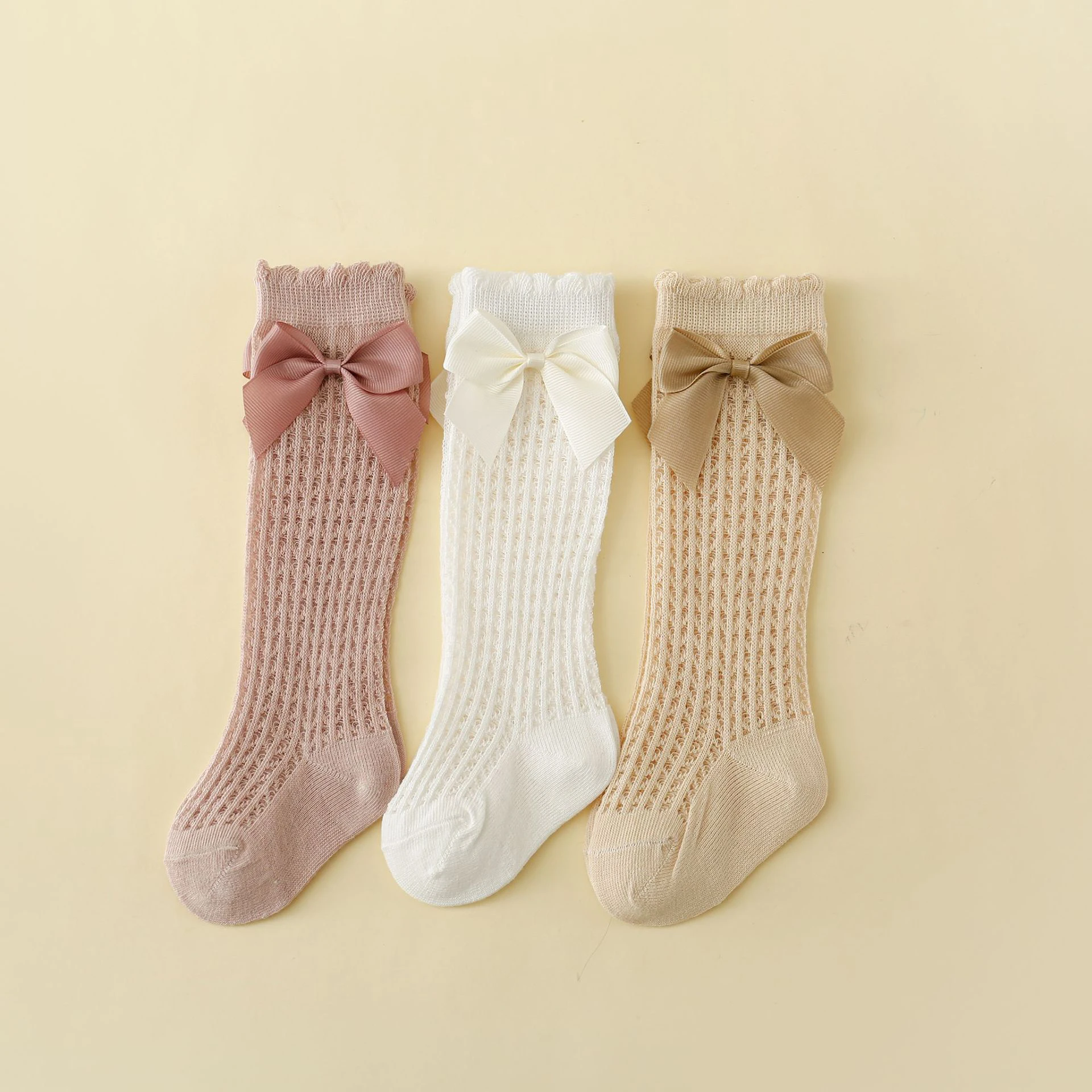 Top Trends: New Summer Infant Baby Socks Girls Newborn Mather Kids Cute Children&#039;s High Knee Bow Socks Toddler Non Slip Long Socks Cotton Shoppable Styles