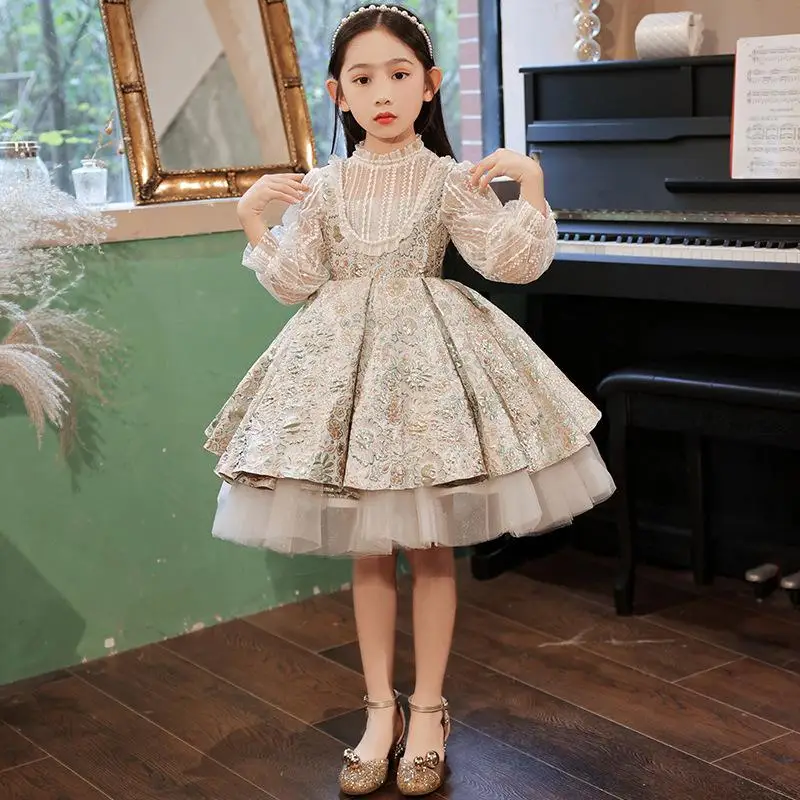 Top Trends: Infant Girls Boutiques Ball Gowns Kids Girl Floral Beading Tulle Elegant Midi Dress Child Princess Party Dress Up For Pageant Shoppable Styles