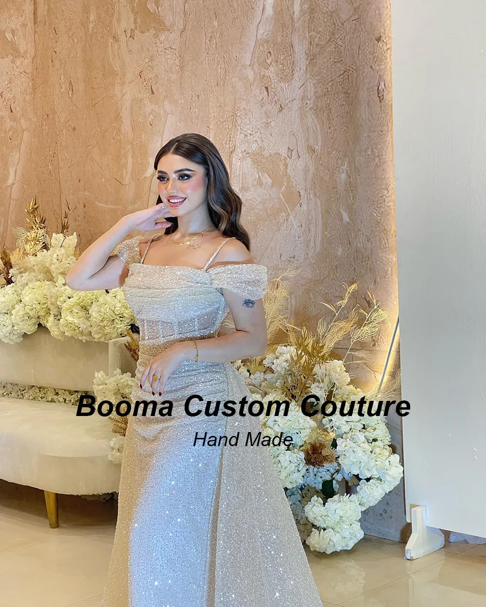 Top Trends: Booma Glitter Women's Evening Dresses Off Shoulder Boning Formal Dresses Dubai Gogerous Sequined Wedding Party Dresses For Women Shoppable Styles - Image 3