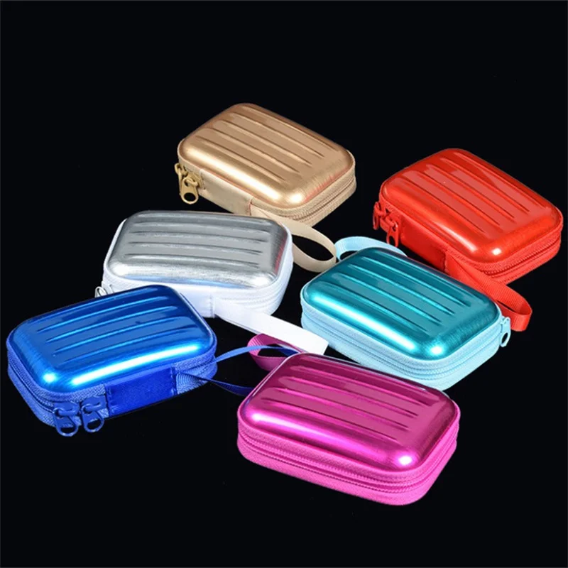 Top Trends: Cute Mini Suitcase Coin Purse Wallet Lipstick Card Key Earphone Data Cable Storage Bag Travel Zipper Small Organizer Pouch Bags Shoppable Styles