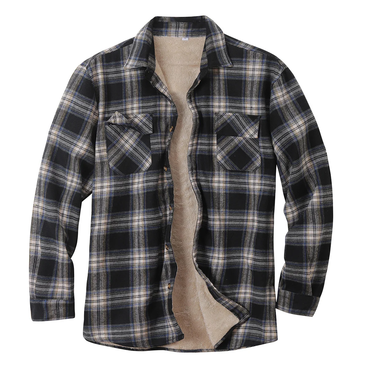 Top Trends: Winter Mens Sherpa Fleece Lined Warm Flannel Shirts Jacket Classic Plaid Button Up Shirt Coats Shoppable Styles