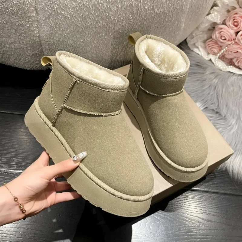 Top Trends: Fashionable Fur Integrated Snow Boots 2024 Winter Mini Snow Boots Warm Anti-slip Thick-soled Short Boots Women's Chelsea Boots Shoppable Styles