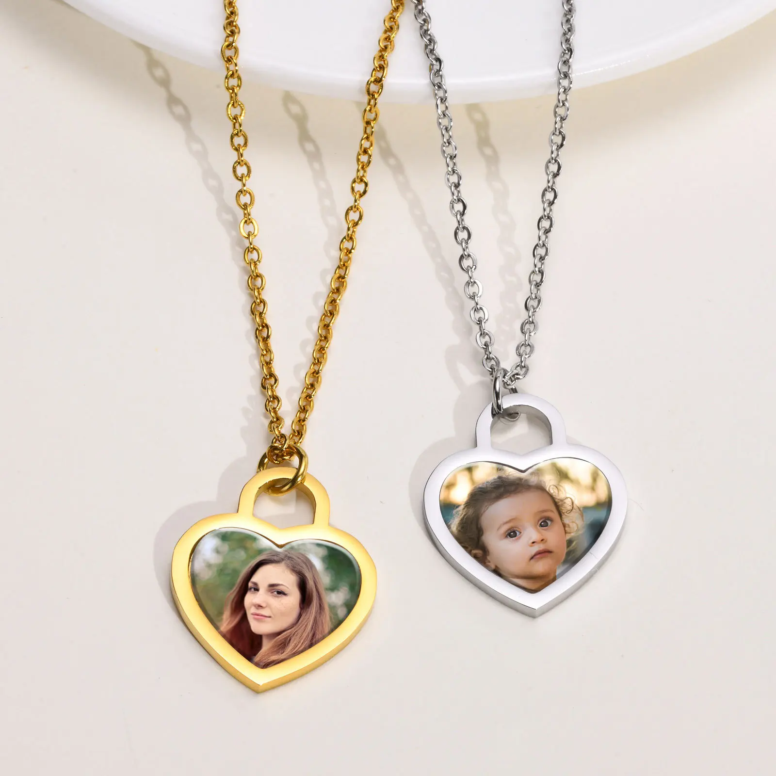 Top Trends: Women's Free Customized Lock Heart Photo Picture Pendant Necklaces, Personalize Stainless Steel Necklace, Gifts To Girls Lover Shoppable Styles