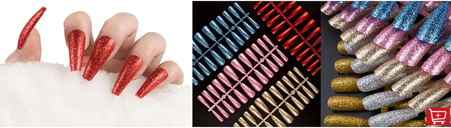 False Nails Set Short Full Cover Square Fake Nails Multicolor_voghion.com