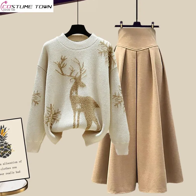 Top Trends: Autumn And Winter Set Women&#039;s 2023 New Style Style Wear Knitted Sweater Versatile Slim Half Skirt Two Piece Set Shoppable Styles