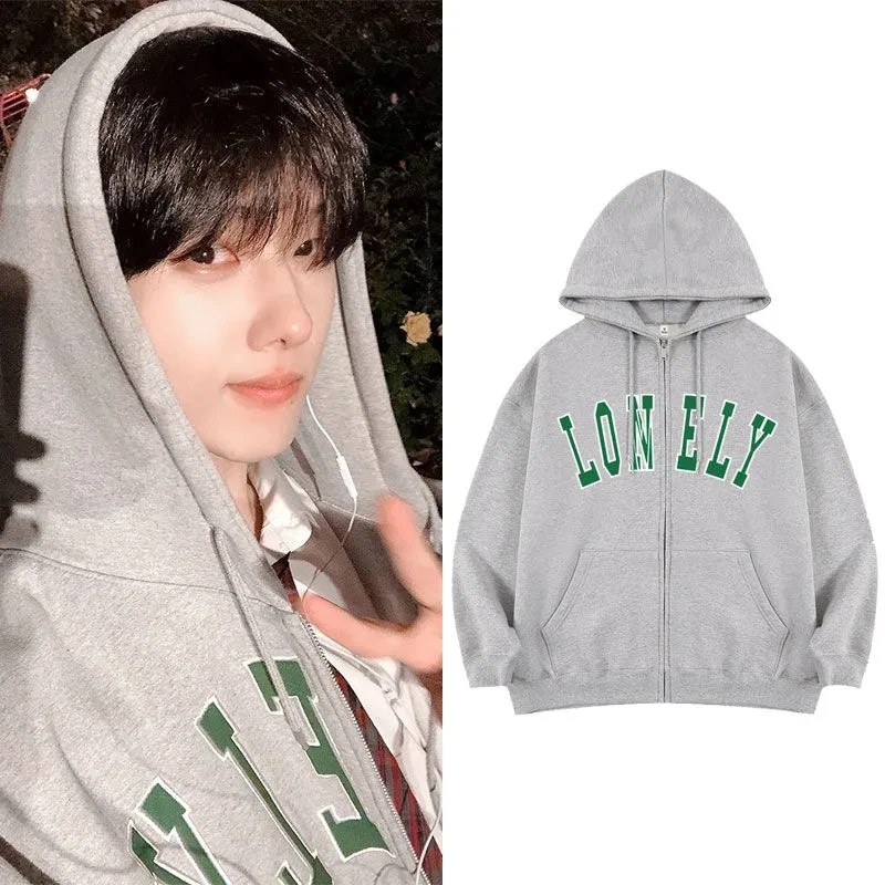 Top Trends: New Kpop Nct Dream Vocal Concert Same Hooded Lonely Gray Color Long Sleeved Cotton Sweatshirt Y2k Oversize Zip-up Cardigan Shoppable Styles