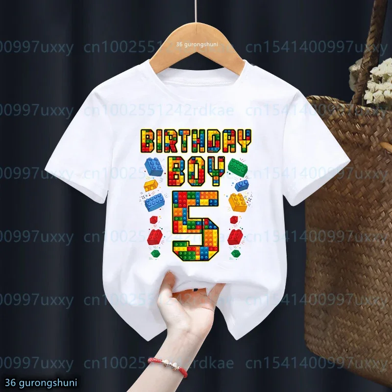 Top Trends: Kawaii Kids 4-9th Birthday Master Builder Block Building Boys Tshirt Birthday Party Dress Cute Children Tshirt Boys Shirt Top Shoppable Styles