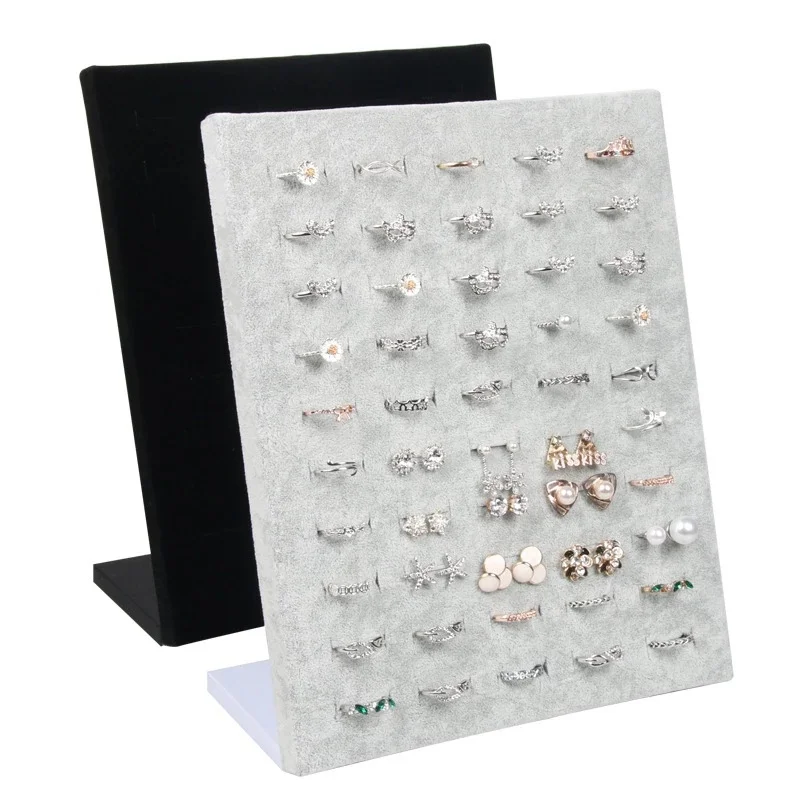 Top Trends: Black Gray Velvet Display Case Jewelry Ring Displays Stand Board Holder Box Plate Home Storage Desk Organization Shoppable Styles