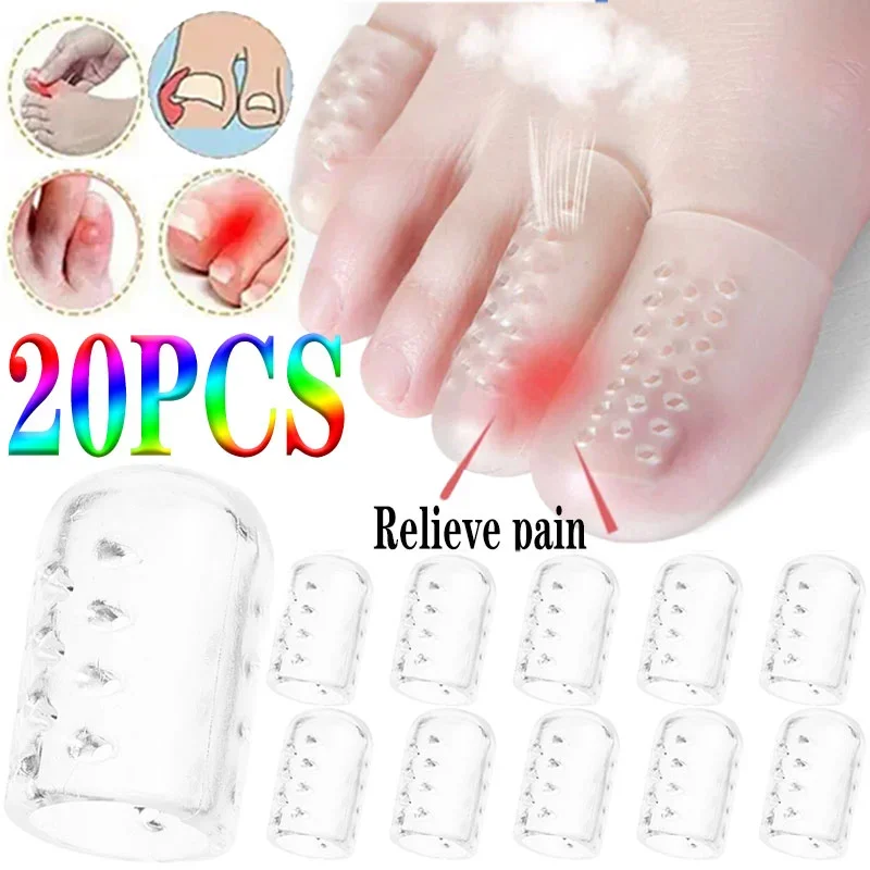 Top Trends: 1 / 20PCS Toe Protector Cover Silicone Soft Anti-abrasion Breathable Foot Corns Blisters Toe Cap Cover Protection Toe Separators Shoppable Styles