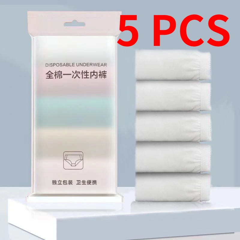 Top Trends: 5PCS / Set Women Disposable Cotton Underwear Travelling Postpartum Panties 4 Size Non-woven Underpants Underwear Pregnancy Panties Shoppable Styles